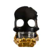 BLACK AND GOLD SKULL CANDLEHOLDER C/24