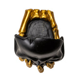 BLACK AND GOLD SKULL CANDLEHOLDER C/24