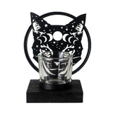 CELESTIAL CAT TEALIGHT HOLDER C/24