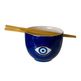 EVIL EYE BOWL WITH CHOPSTICKS C/24 MUST BUY 4