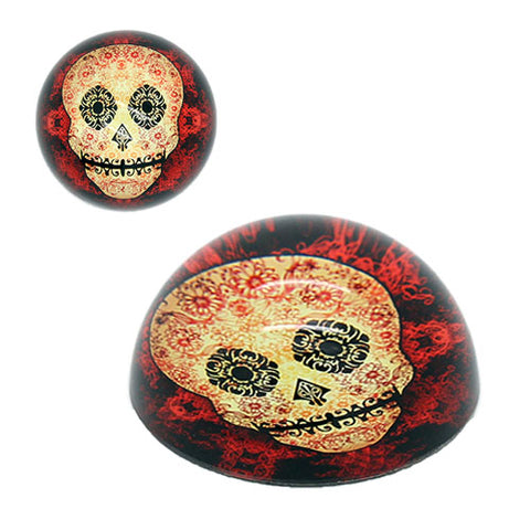 DOD SKULL GLASS PAPERWEIG36