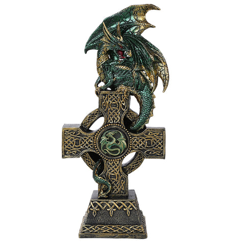 CELTIC CROSS DRAGON W/ LED C/8