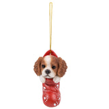 DISC-KING CHARLES SPANIEL ORNAMENT, C/96 MINIMUM OF 2