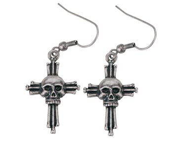 SKULL CRUCIFIX EARRINGS,  DC/60