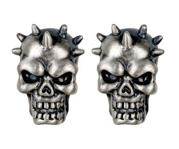 SPIKE SKULL STUD EARRINGS , C/60