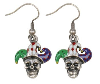 SKULL JESTER EARRINGS , DC/60