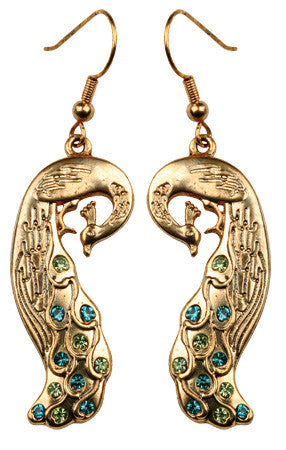 PEACOCK EARRINGS , C/60