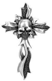 SKULL FLOWER CROSS PENDANT , C/60