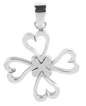 FOUR HEARTS CLOVER PENDANT 316L, DC/60