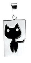 BLACK KAT PENDANT 316L, C/60