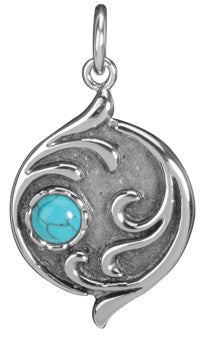 TURQUOISE MOON PENDANT 316L, C/60