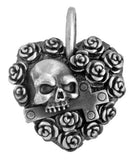 Rose Heart Skull Pendant