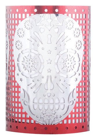 DOD Skull Votive Holder - Red