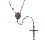 DISC-MIRACULOUS MEDAL ROSARY W/ CLEAR GLASS BEADS MIN OF 2