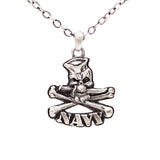 Navy Skull Necklace